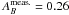 \hbox{$A_B^{\rm meas.} = 0.26$}
