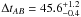 \hbox{$\Delta t_{AB} = 45.6_{-0.4}^{+1.2}$}
