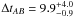 \hbox{$\Delta t_{AB} = 9.9_{-0.9}^{+4.0}$}