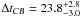 \hbox{$\Delta t_{CB} = 23.8_{-3.0}^{+2.8}$}
