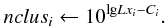 \appendix \setcounter{section}{2} \begin{eqnarray} nclus_i \leftarrow 10^{{\rm lg}Lx_i-C_i} . \end{eqnarray}