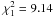 \hbox{$\chi_1^2=9.14$}