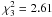 \hbox{$\chi_3^2=2.61$}