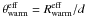 \hbox{$\theta_{\rm warm}^{\rm eff} = R_{\rm warm}^{\rm eff}/d$}