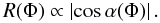 \appendix \setcounter{section}{1} \begin{equation} \label{eq:linearly_polarized} R(\Phi)\propto\left |\cos\alpha (\Phi)\right |. \end{equation}