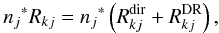 \appendix \setcounter{section}{1} \begin{equation} {n_j}^* R_{kj} = {n_j}^* \left(R_{kj}^{\rm dir} +R_{kj}^{\rm DR}\right), \end{equation}