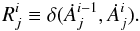 \begin{equation} R_{j}^{i} \equiv \delta(\dot{A}_{j}^{i-1}, \dot{A}_{j}^{i}). \end{equation}