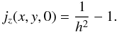\begin{equation} j_z(x,y,0)=\frac{1}{h^2}-1. \label{ini_jz} \end{equation}