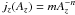 \hbox{$j_z(A_z) = m A_z^{-n}$}