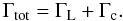 \appendix \setcounter{section}{1} \begin{equation} \label{eq:total} \Gamma_{\rm tot} = \Gamma_{\rm L} + \Gamma_{\rm c} . \end{equation}