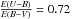 \hbox{$\frac{E(U-B)}{E(B-V)} = 0.72$}