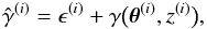 \begin{equation} \gammagalobs^{(i)} = \epsilongal^{(i)} + \gamma\bigl(\thetagal^{(i)},\zgal^{(i)}\bigr), \end{equation}