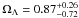 \hbox{$\Omega_{\Lambda}=0.87_{-0.72}^{+0.26}$}