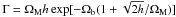 \hbox{$\Gamma=\Omega_{\rm M}h\exp[-\Omega_{\rm b}(1+\sqrt{2h}/ \Omega_{\rm M})]$}