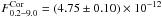 \hbox{$F^{\rm Cor}_{0.2{-}9.0}=(4.75\pm0.10)\times\break 10^{-12}$}