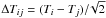 \hbox{$\Delta T_{ij} = (T_i - T_j)/\!\sqrt{2}$}