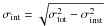 \hbox{$\sigma_{\rm int}=\sqrt{\sigma^2_{\rm tot} - \sigma^2_{\rm inst}}$}