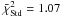 \hbox{$\bar{\chi}^2_{\rm Std}=1.07$}