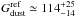 \hbox{$G_{\rm dust}^{\rm ref}\simeq114_{-14}^{+25}$}