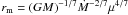 \hbox{$r_{\rm m} = (GM)^{-1/7}\dot M^{-2/7} \mu^{4/7}$}