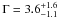 \hbox{$\Gamma=3.6^{+1.6}_{-1.1}$}