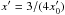 \hbox{$x'= 3 / (4 x'_0)$}