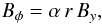 \begin{equation} B_\phi=\alpha\,r\,B_y, \end{equation}