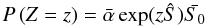 \appendix \setcounter{section}{1} \begin{equation} P \left(Z = z\right) = \bar{\alpha} \exp(z \hat{S}) \bar{S_0} \end{equation}