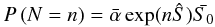 \appendix \setcounter{section}{1} \begin{equation} P \left(N = n\right) = \bar{\alpha} \exp(n \hat{S}) \bar{S_0} \end{equation}