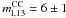 \hbox{$m_\mathrm{l,13}^\mathrm{CC}=6\pm1$}