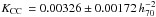 \hbox{$\kcc\,= 0.00326\pm0.00172\,h^{-2}_{70}$}
