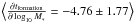 \hbox{$\left \langle \frac{\partial t_{\rm formation}}{\partial \log _{10}M_*}=-4.76\pm 1.77 \right \rangle$}