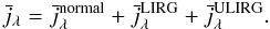 \begin{equation} \bar{j}_{\lambda} = \bar{j}_{\lambda}^{\rm normal}+\bar{j}_{\lambda}^{\rm LIRG}+\bar{j}_{\lambda}^{\rm ULIRG}. \end{equation}