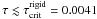 \hbox{$\tau\lesssim\tau^\mathrm{rigid}_\mathrm{crit}=0.0041$}