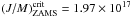 \hbox{$(J/M)_{\rm ZAMS}^{\rm crit}=1.97\times10^{17}$}