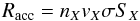 \begin{equation} R_{\rm acc} = n_X v_X \sigma S_{X} \label{accretion_rate} \end{equation}