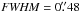 \hbox{${\it FWHM} = 0\farcs48$}