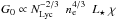 \hbox{$G_0\propto N_{\rm Lyc}^{-2/3}\ \ n_{\rm e}^{4/3}\ \ L_{\star}\ \chi$}