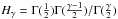 \hbox{$H_{\gamma}=\Gamma(\frac{1}{2}) \Gamma(\frac{\gamma-1}{2})/\Gamma (\frac{\gamma}{2})$}