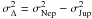 \hbox{$\sigma_\Delta^2 = \sigma_\Nep^2-\sigma_\Jup^2$}