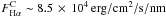 \hbox{$F_{\rm H\alpha}^{\rm C} \sim 8.5 \,\times\, 10^4\,{\rm erg/cm^2/s/nm}$}