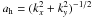 \hbox{$a_{\rm h}=(k_x^2+k_y^2)^{-1/2}$}