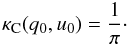 \begin{equation} \kappa{}_{\rm C}(q_0,u_0)=\frac{1}{\pi}\cdot \label{uniformpriorqu} \end{equation}