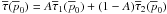 \hbox{$\overline{\tau}{}(\overline{p}_0) = A \overline{\tau}_1(\overline{p}_0) + (1-A)\overline{\tau}_2(\overline{p}_0)$}