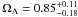 \hbox{$\Omega_\Lambda=0.85^{+0.11}_{-0.18}$}