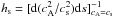 \hbox{$h_{\rm s}=[\mathrm d(c_{\rm A}^2/c_{\rm s}^2)\mathrm d s]^{-1}_{c_{\rm A}=c_{\rm s}}$}