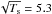\hbox{$\sqrt{T_{\rm s}} = 5.3$}