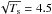 \hbox{$\sqrt{T_{\rm s}} = 4.5$}