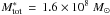 \hbox{$M^*_{\rm tot}\,=\,1.6\times 10^8~M_{\odot}$}