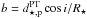 \hbox{$b=d_{\star,\mathrm{p}}^{\mathrm{PT}}\cos i/R_\star$}
